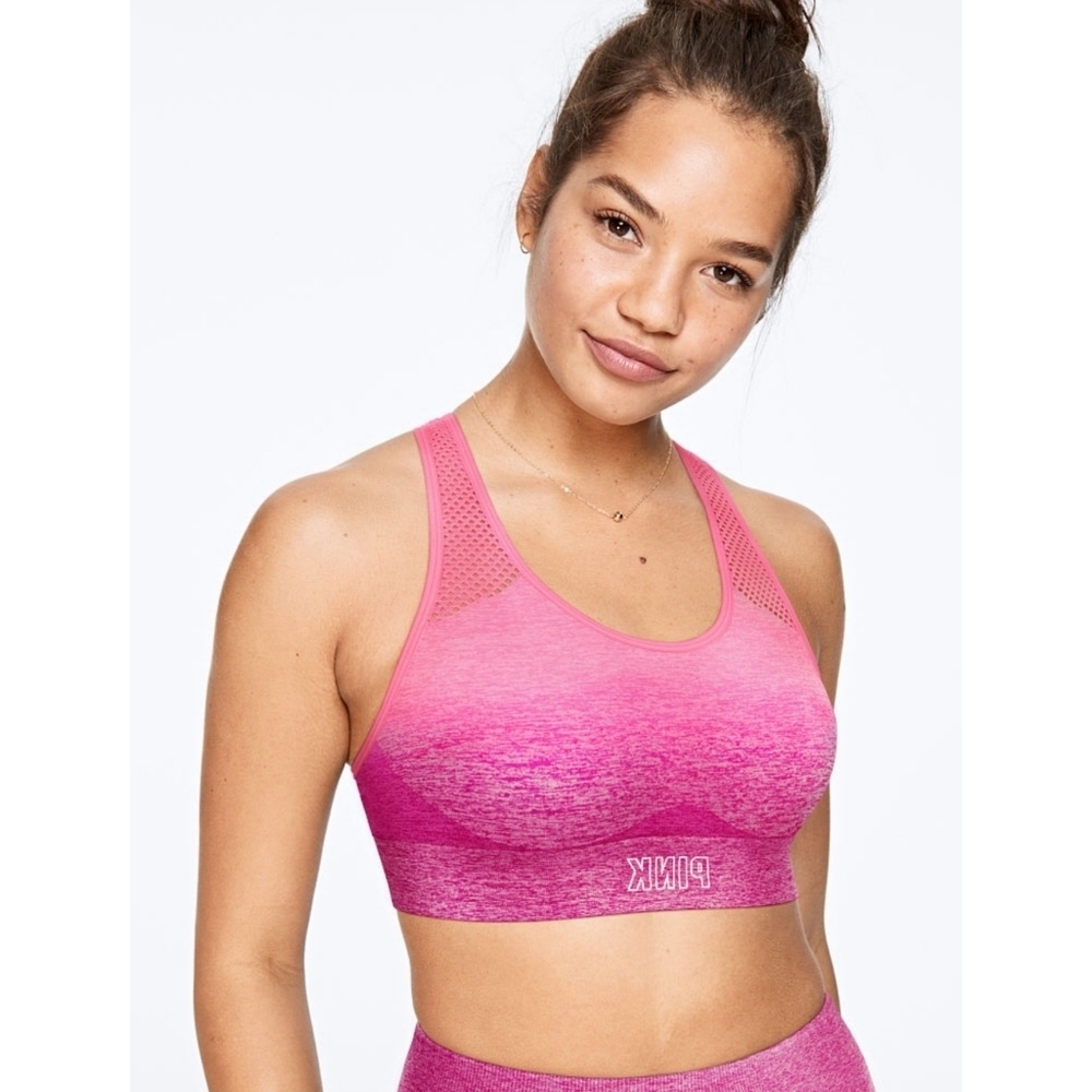 PINK Victoria’s Secret ✦ Ombre Gradient Sports Bra ✦ Pink Magenta Racerback XS